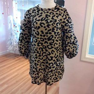 Stylish Plus Size Women's Midi Length Leopard Print Dress  sizes  18-20-22
